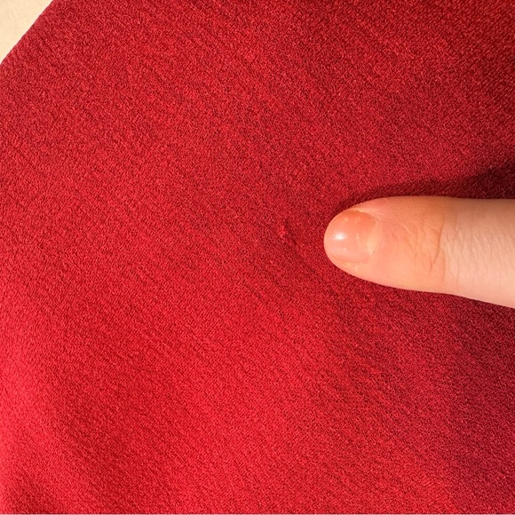 Madewell Texture & Thread Red V-Neck Wrap Blouse - Picture 10 of 11